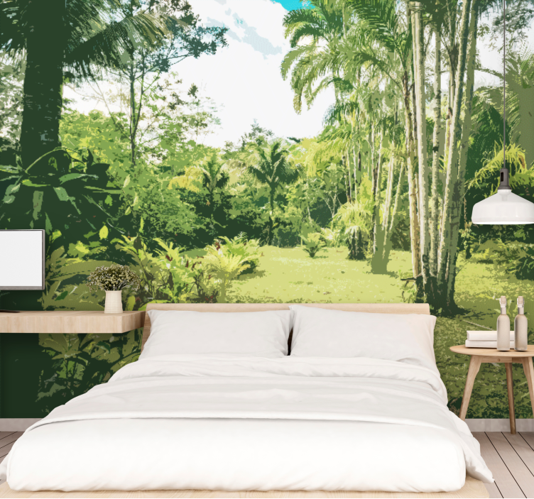 Wall mural jungle lush tropical scenery - TenStickers