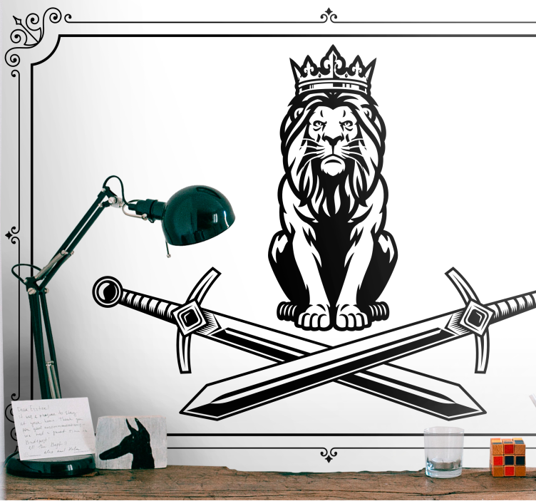 Wall mural lion majestic lion icon - TenStickers