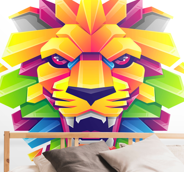 Wall mural lion vibrant lion face - TenStickers