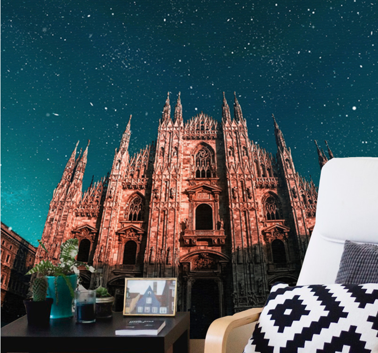 Wall mural madrid milan cathedral night view - TenStickers