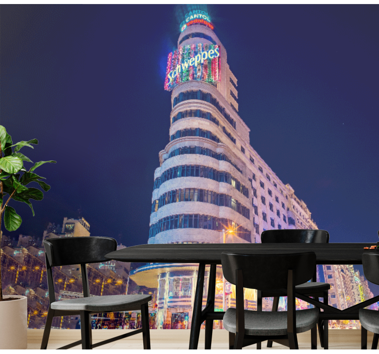 Wall mural madrid night skyline - TenStickers