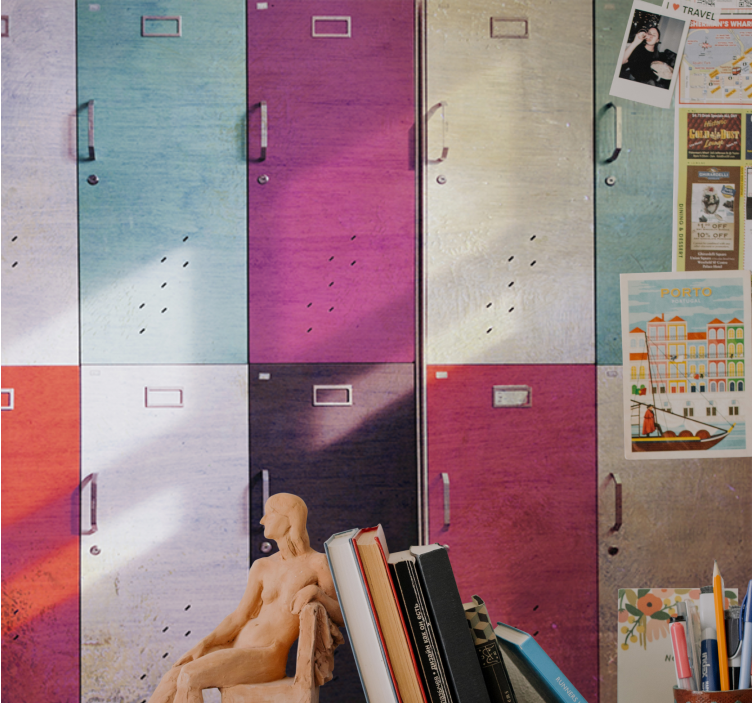 Wall mural music colorful locker doors - TenStickers