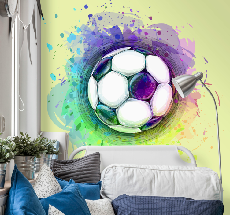 Wall mural music colorful soccer ball - TenStickers