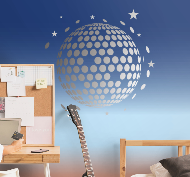 Wall mural music disco ball pattern - TenStickers