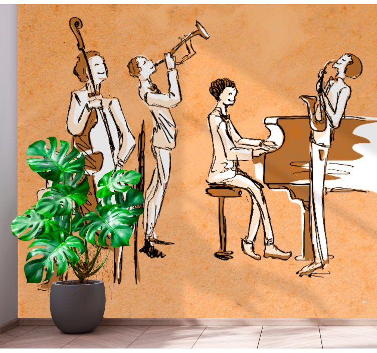 Wall mural music jazz band show - TenStickers
