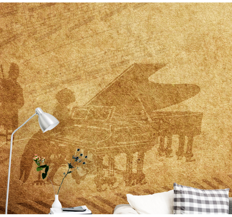 Wall mural music piano performance scene - TenStickers