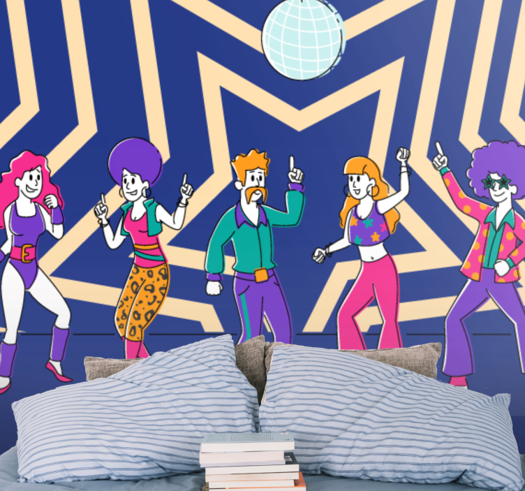 Wall mural music retro dance celebration - TenStickers