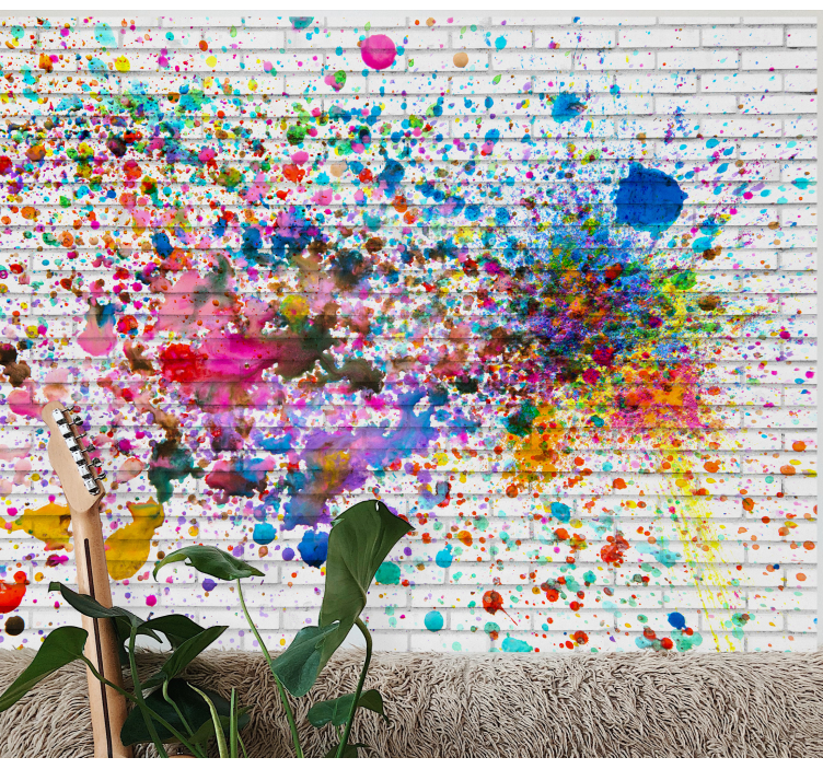 Wall mural painting colorful splatter burst - TenStickers