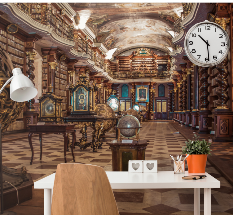 Wall mural painting elegant library interior - TenStickers