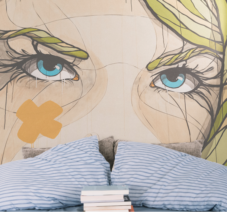 Wall mural painting eyes with expressions - TenStickers