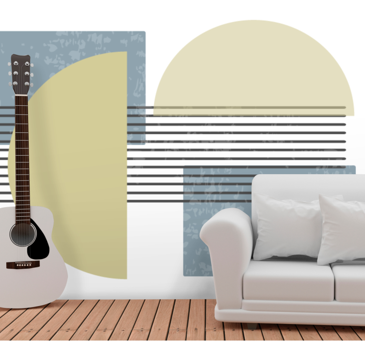 Wall mural painting geometric shapes design - TenStickers