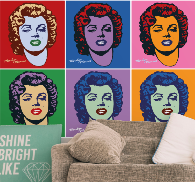 Wall mural painting of pop art portraits - TenStickers