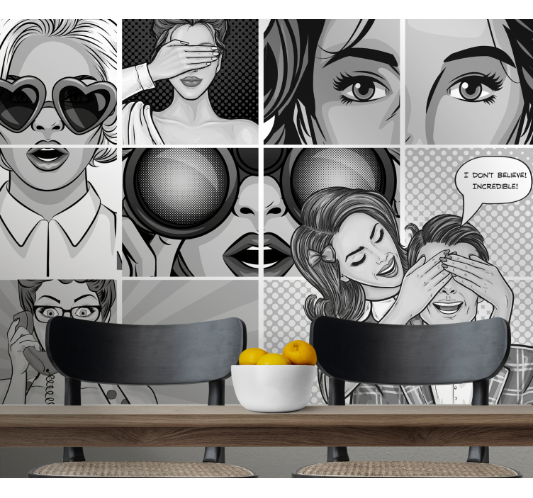 Wall mural painting pop art expressions - TenStickers