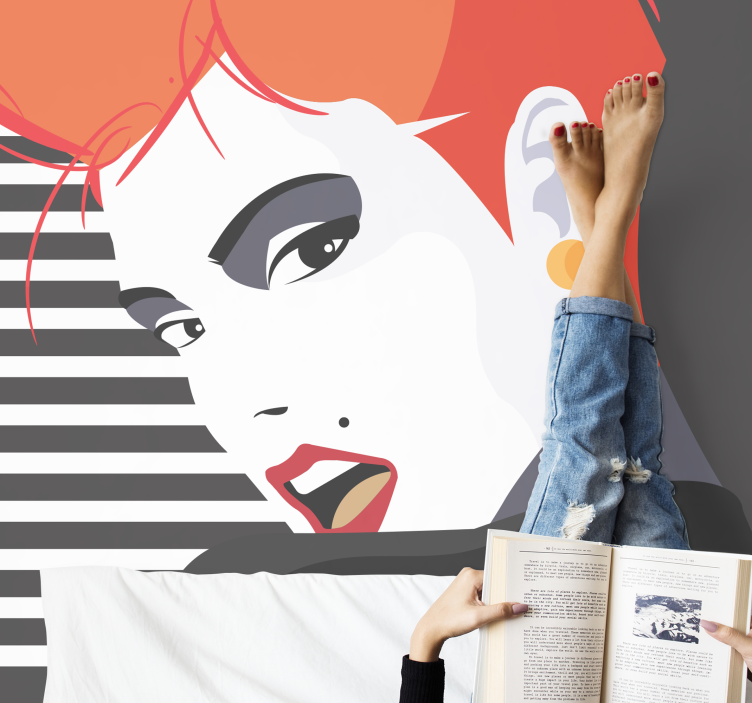 Wall mural painting stylish portrait detail - TenStickers