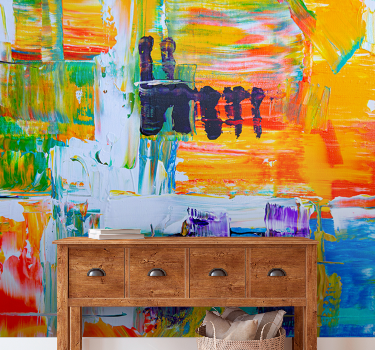 Wall mural painting vibrant abstract design - TenStickers