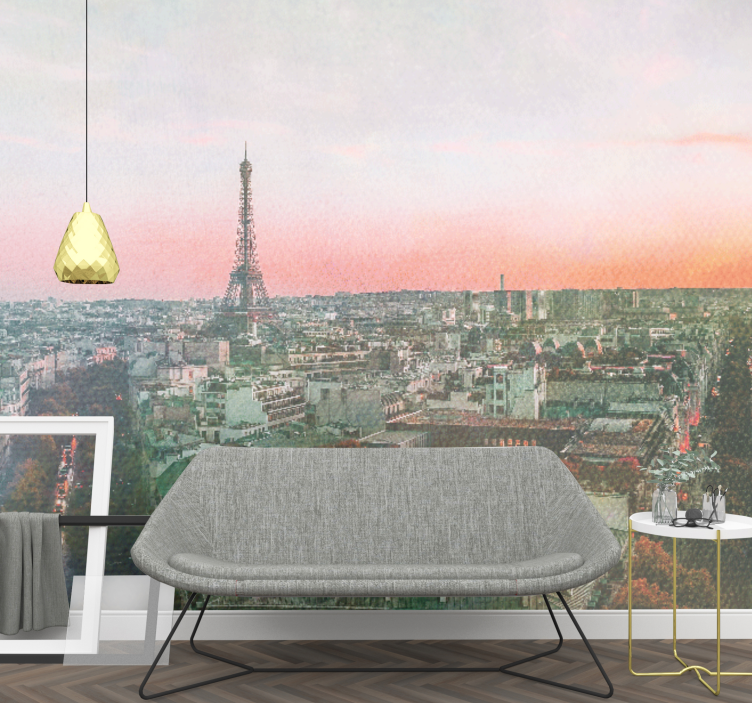 Wall mural paris eiffel tower at sunset - TenStickers