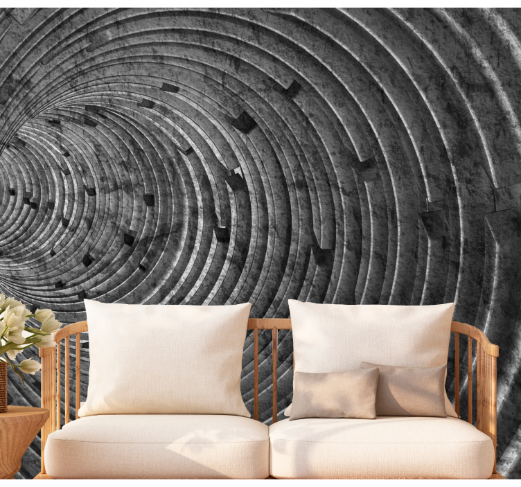 Wall mural pattern circular stone design - TenStickers