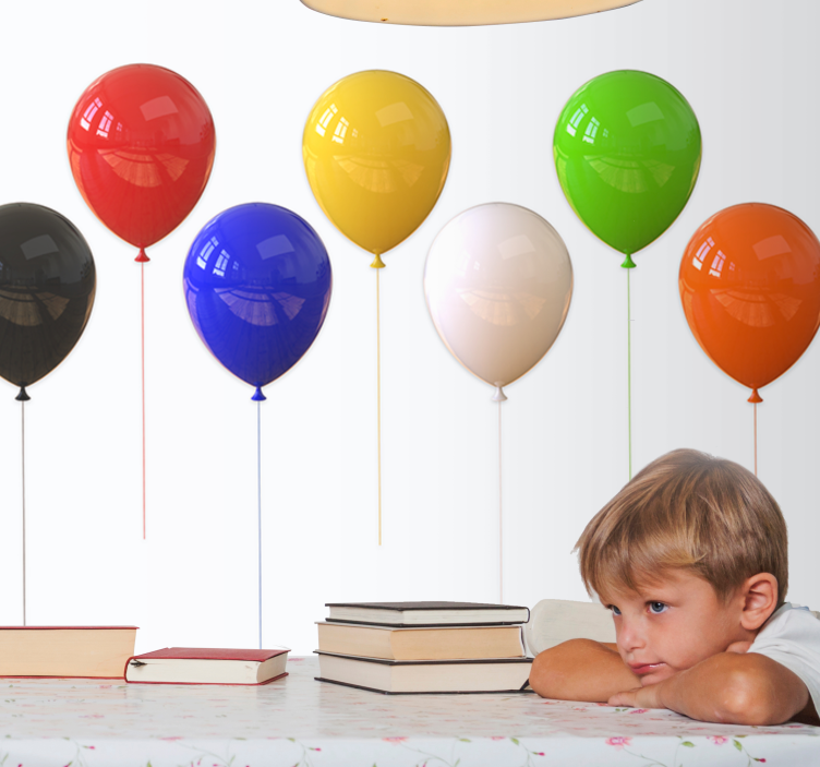 Wall mural pattern colorful balloon display - TenStickers