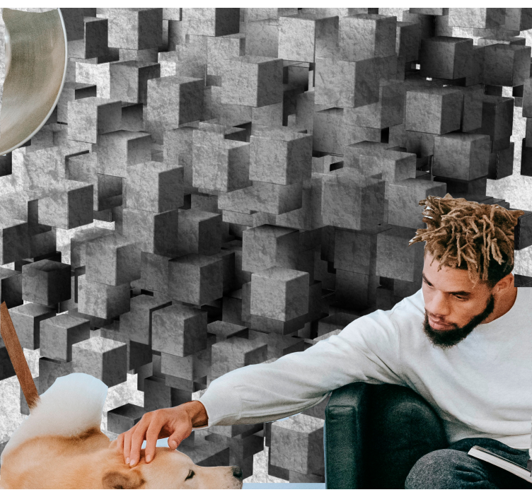 Wall mural pattern cubed surface design - TenStickers