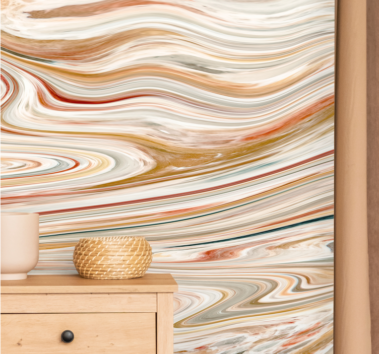 Wall mural pattern flowing design - TenStickers