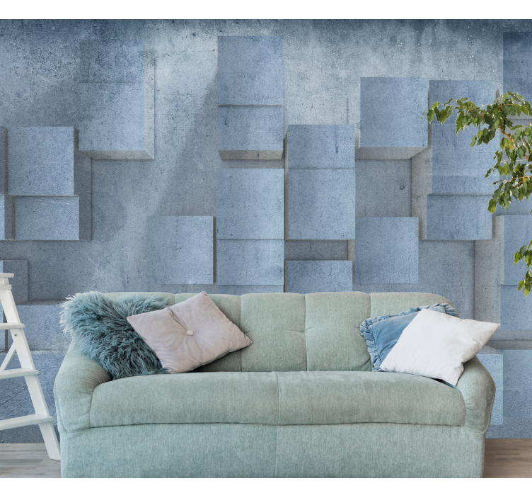 Wall mural pattern geometric block design - TenStickers