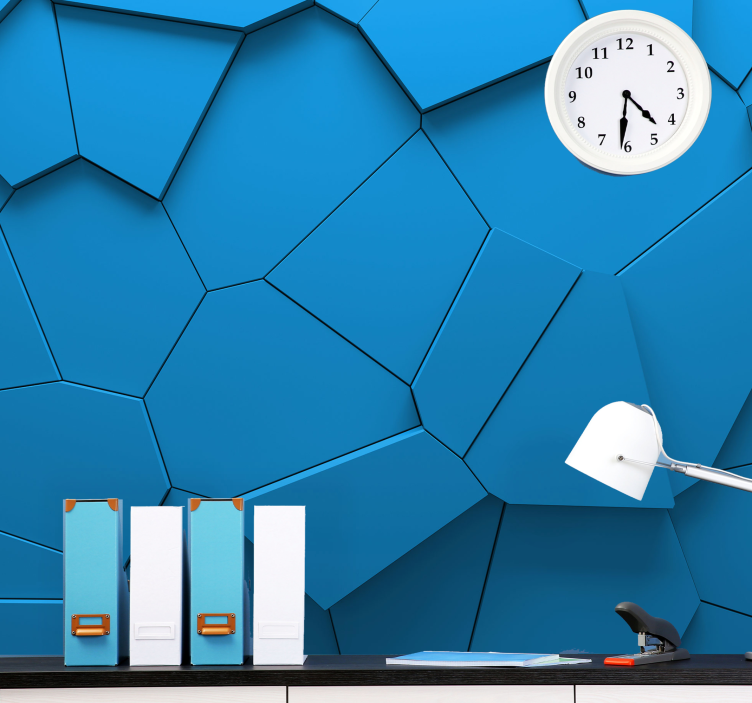 Wall mural pattern geometric blue design - TenStickers