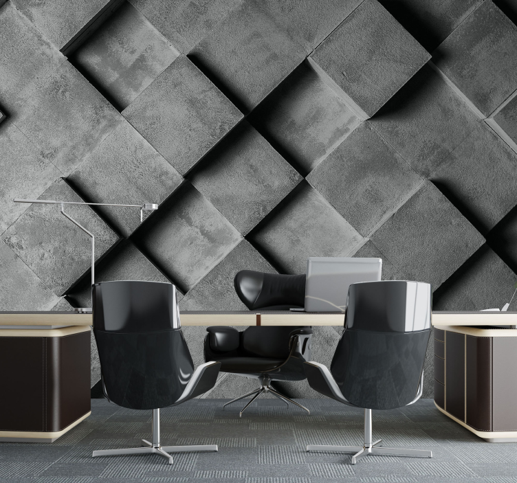 Wall mural pattern geometric grey design - TenStickers