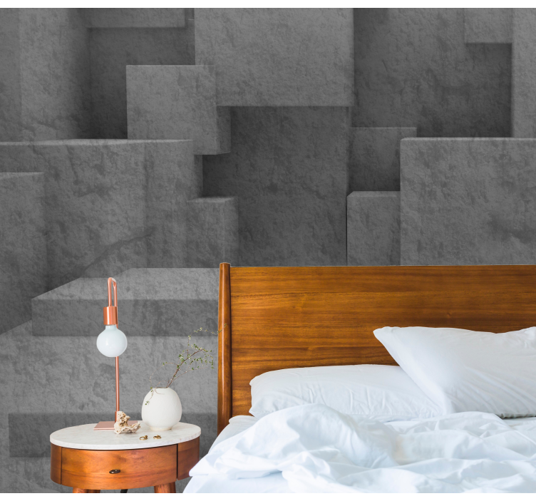 Wall mural pattern geometric stone layers - TenStickers