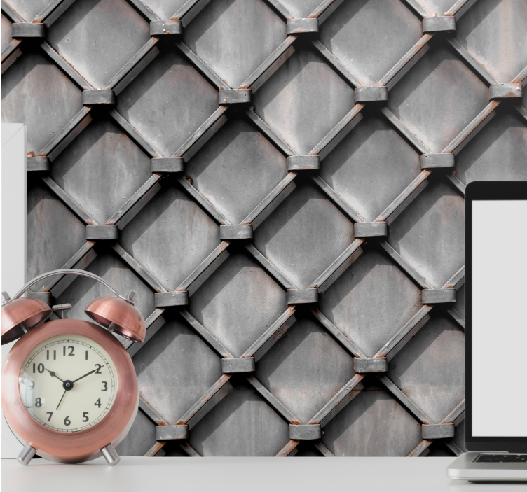 Wall mural pattern metal grid design - TenStickers