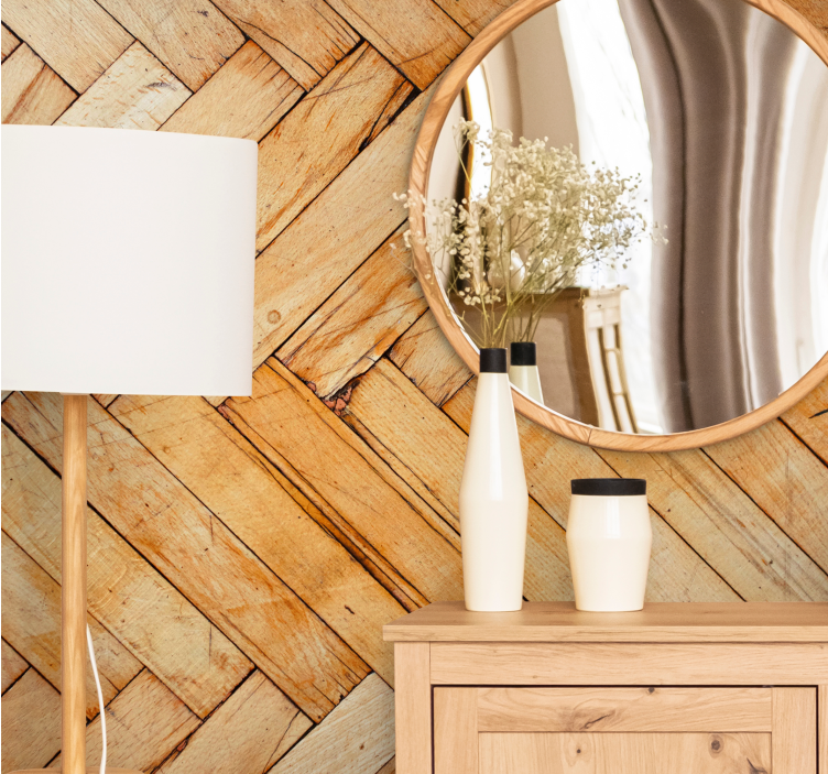 Wall mural pattern natural wood design - TenStickers