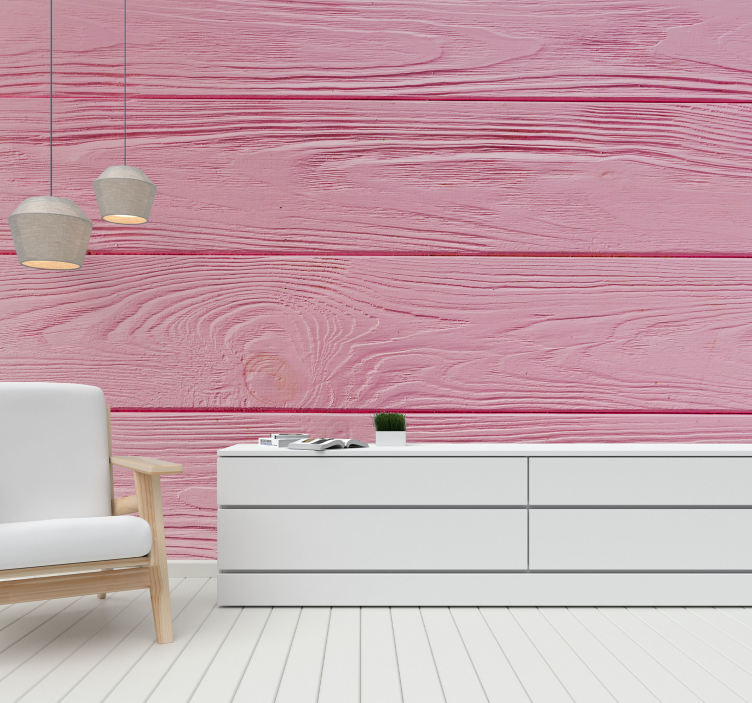 Wall mural pattern pink wood panels - TenStickers