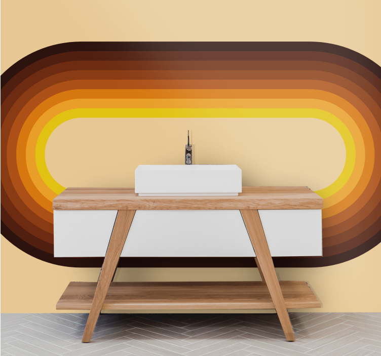 Wall mural pattern retro circular design - TenStickers
