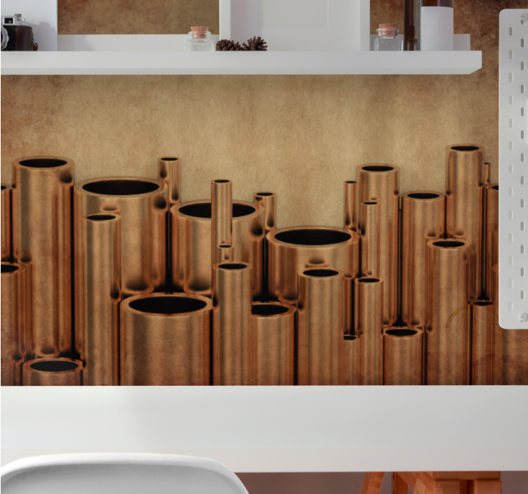 Wall mural pattern textured pipe design - TenStickers