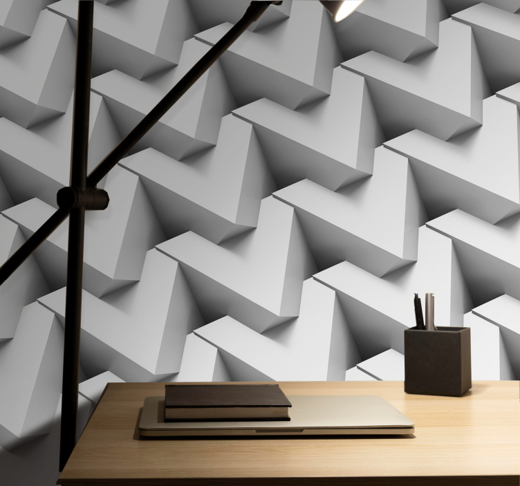 Wall mural pattern three-dimensional chevron - TenStickers