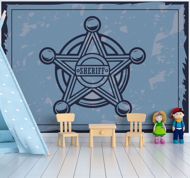 Wall mural people sheriff badge toy set - TenStickers