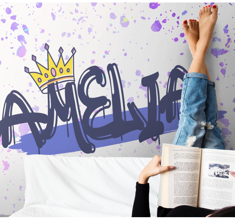 Wall mural text customized name design - TenStickers