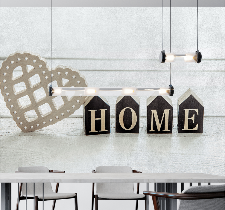 Wall mural text home is where hearts belong - TenStickers