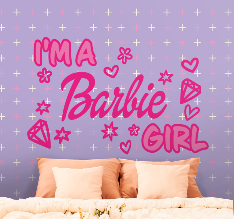 Wall mural text i'm a barbie girl - TenStickers