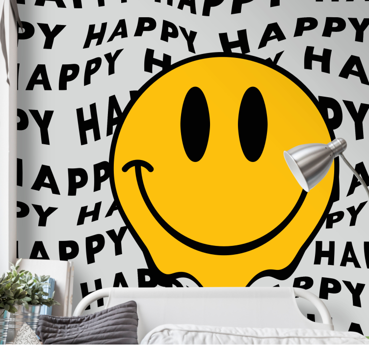 Wall mural text smiley face message - TenStickers
