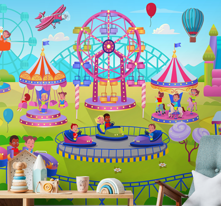 Wall mural vintage carnival joy - TenStickers