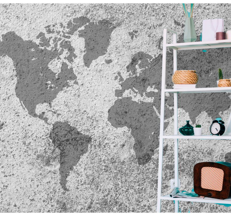 Wall mural world map artistic globe design - TenStickers