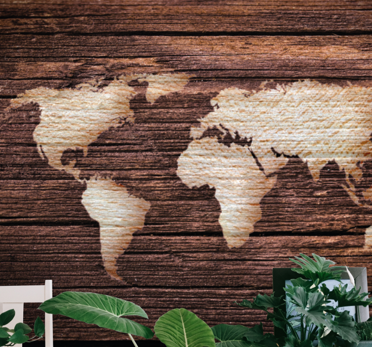 Wall mural world map textured design - TenStickers
