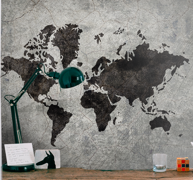 Wall mural world map world map silhouette - TenStickers