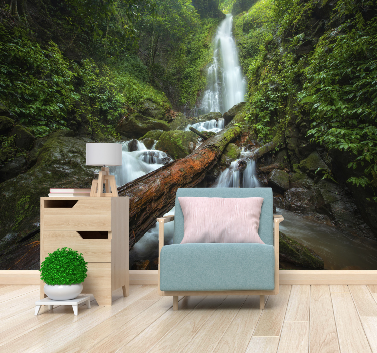 Waterfall Forest Wall Mural - TenStickers