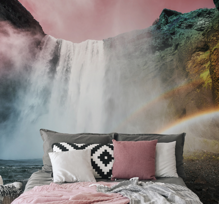 Waterfall wall mural grand cascade view - TenStickers