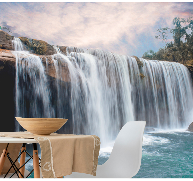 Waterfall wall mural majestic waterfall cascade - TenStickers