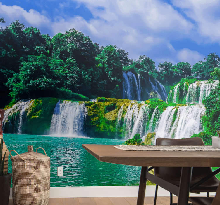 Waterfall wall mural majestic waterfall scene - TenStickers