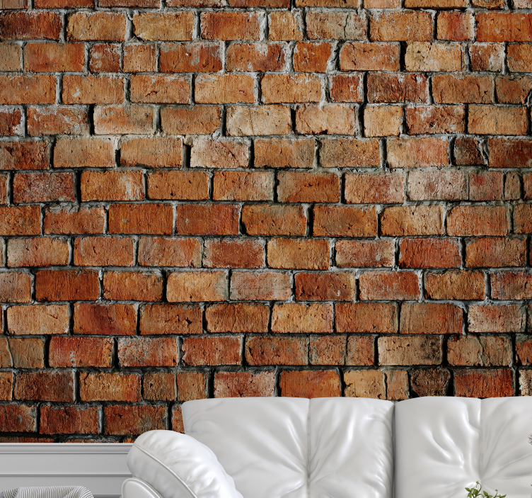 Weathered brick brick wall mural - TenStickers