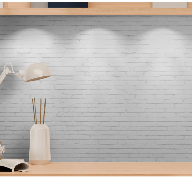 White brick texture wall mural pattern - TenStickers