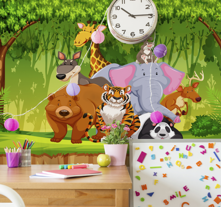 Kids Outdoor Wild Animal Wall Mural - TenStickers